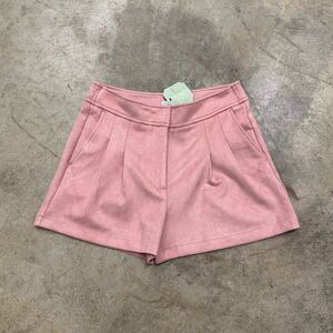 NWT Ryegrass salmon pink suede pleated trouser shorts
